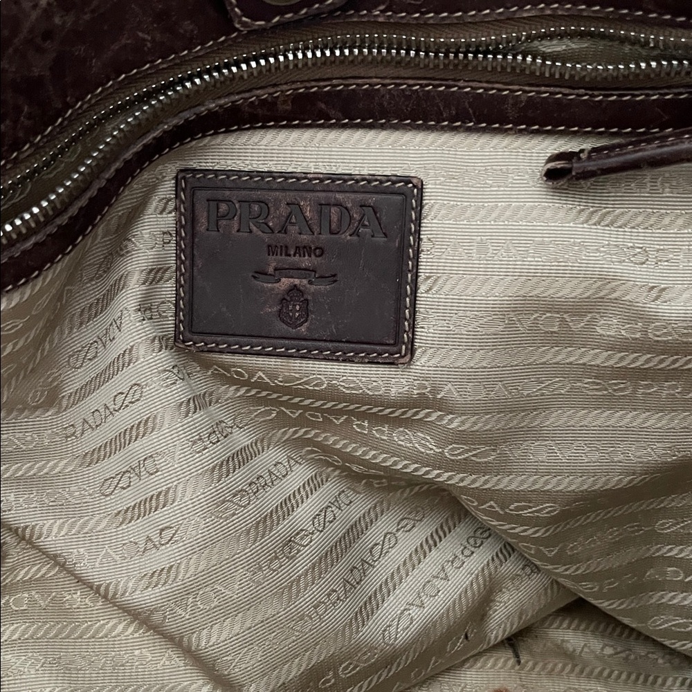 Prada Beige and Dark Brown Tote - Picture 7 of 8